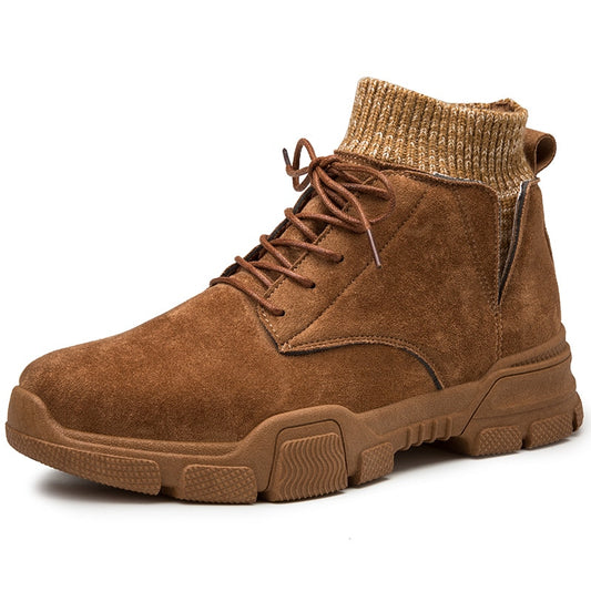 DUDELI Vintage Suede Work Boots Casual Cowboy