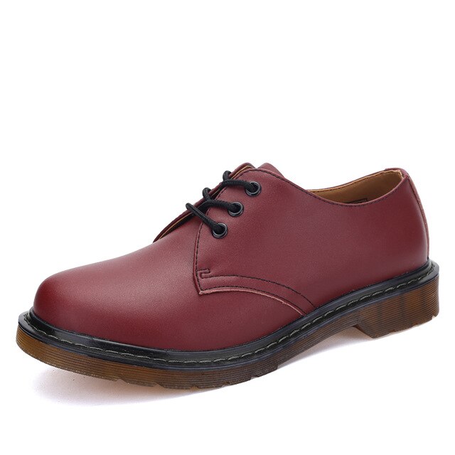 Doc Leather Ankle Boots Heels Boots Winter Boots